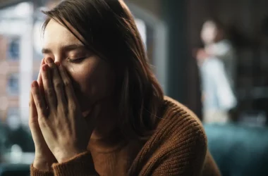 Portrait of Sad Crying Woman being Harrased